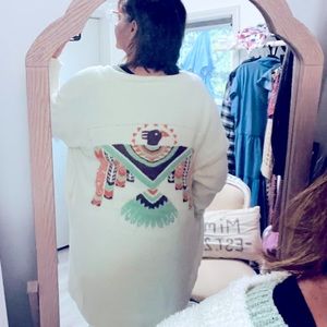 Cream graphic cardigan